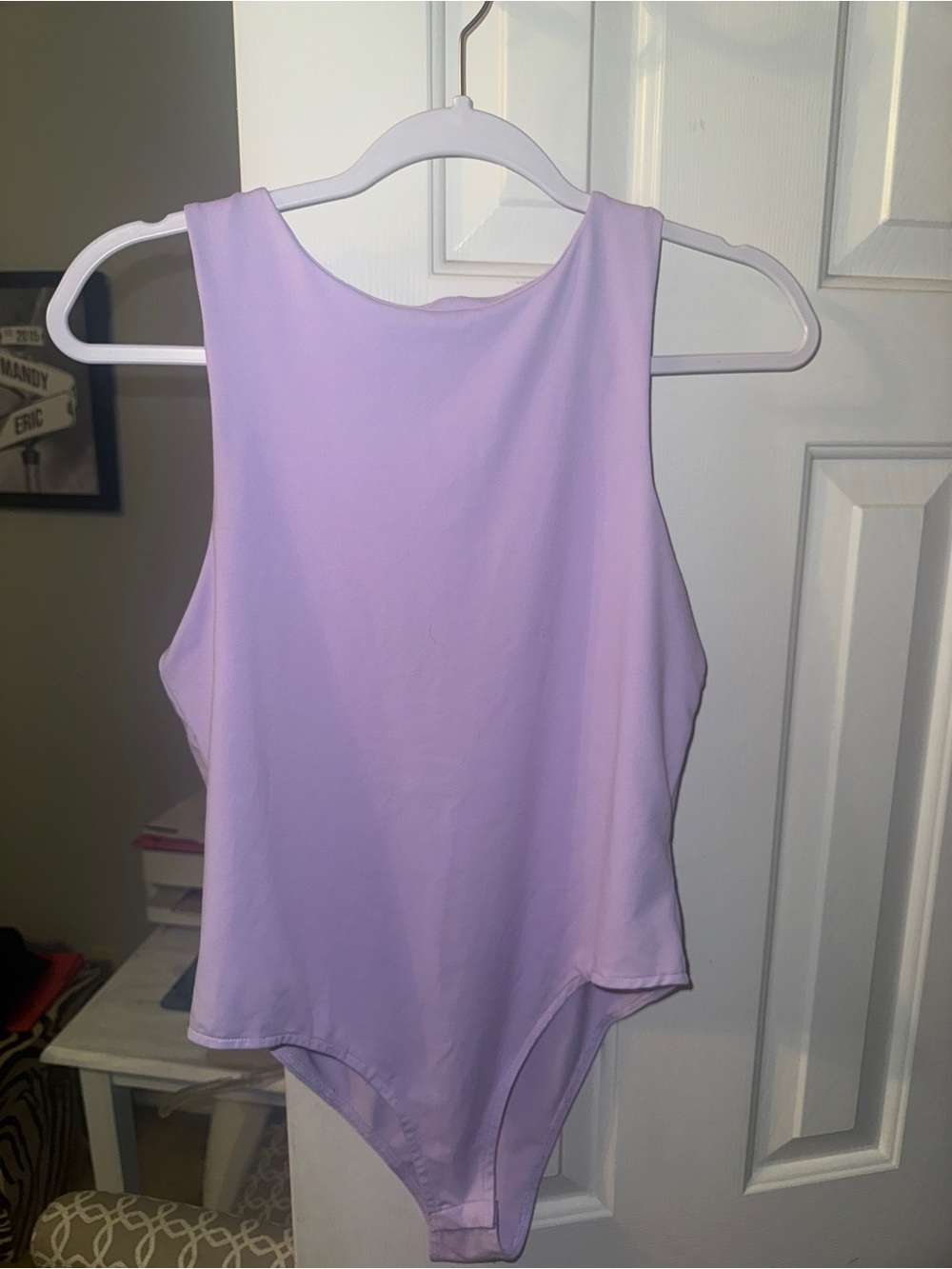 She + Sky Large Sleeveless Lilac Bodysuit Top - Women